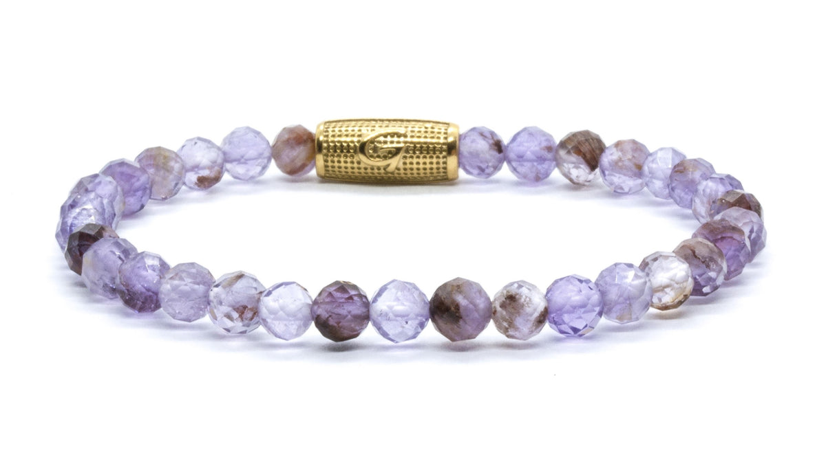 Facetted purple crystal 6mm armband