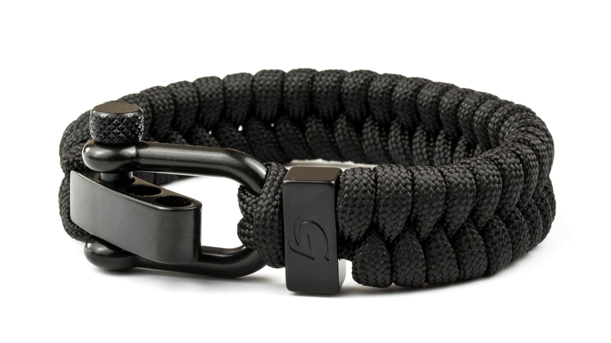 Heren armband met D-shackle | Black
