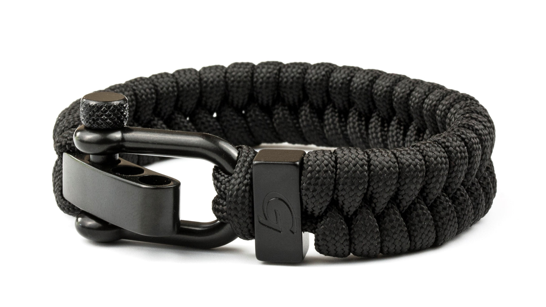 Heren armband met D-shackle | Black