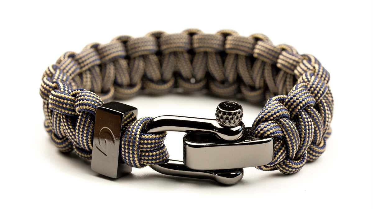 Touw armbanden voor heren | Navy blue & gold