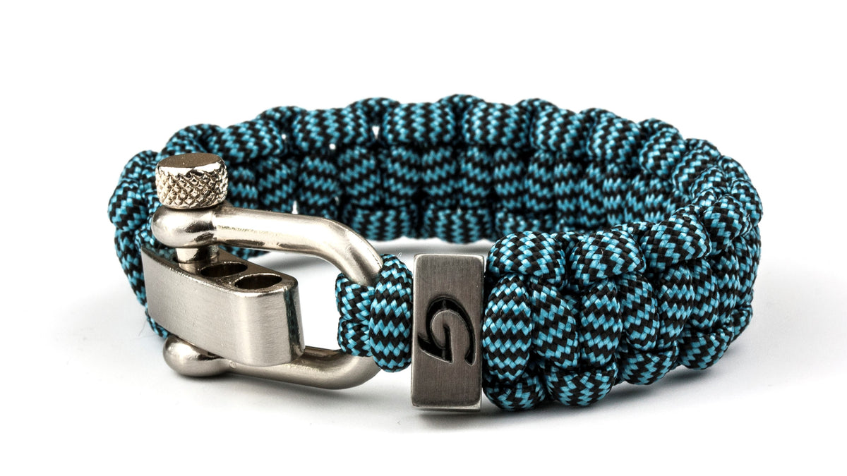 Touw armbanden heren | Turquoise shockwave