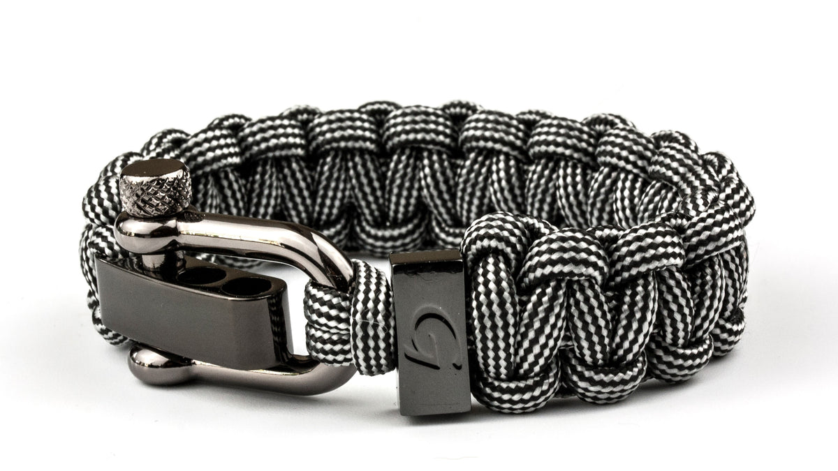 Touw armbanden voor heren | Silver & black