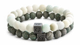 Aquamarine Combo Set natuursteen armband set met twee armbanden
