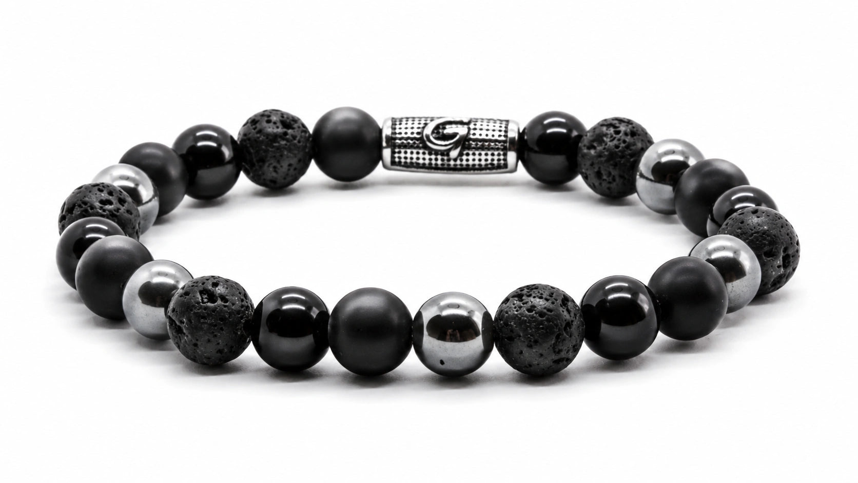 Ares Mixed Stones armband met Oval Logo bead