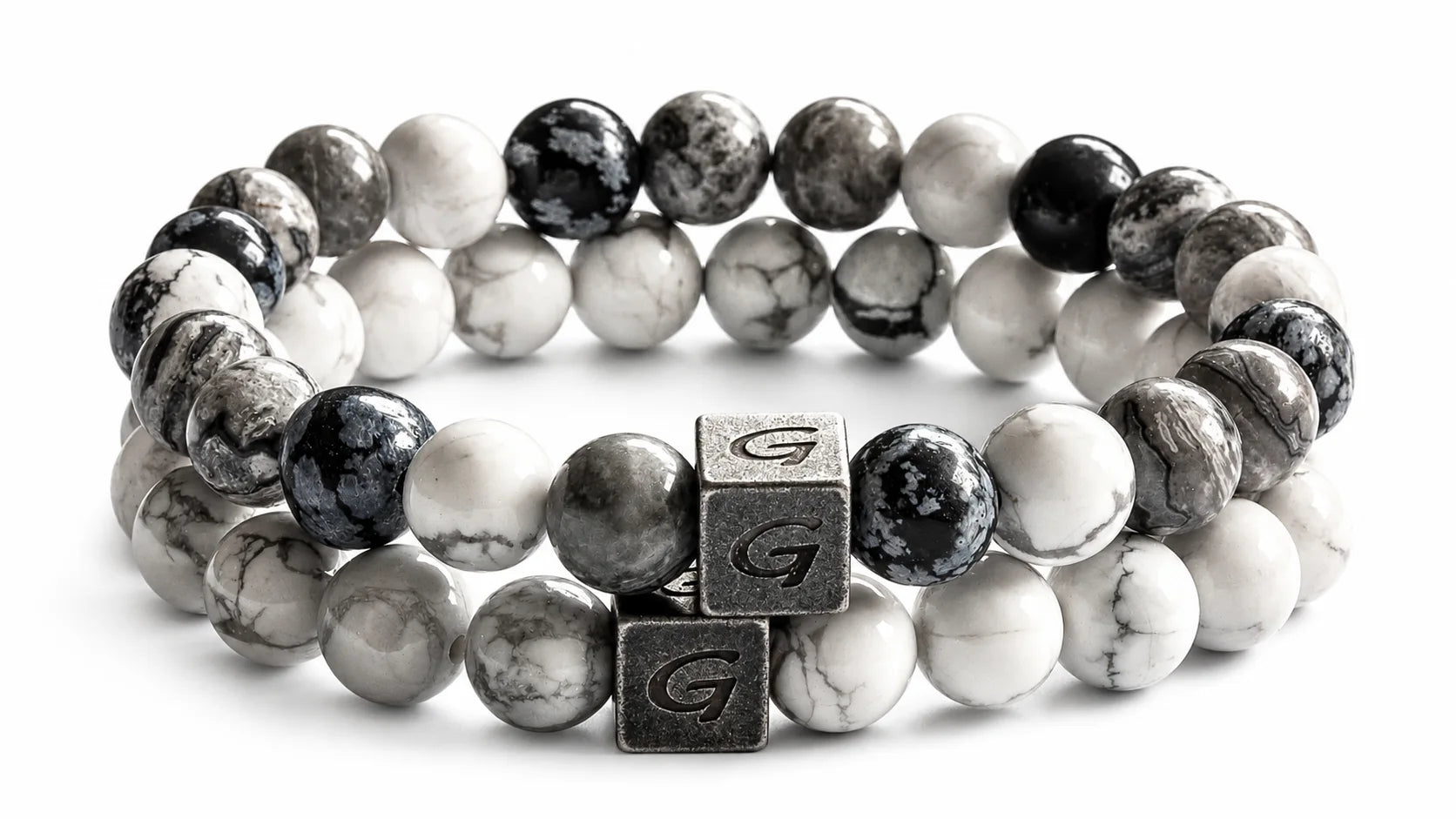 Athelstan Combo Set natuursteen armband set met twee armbanden