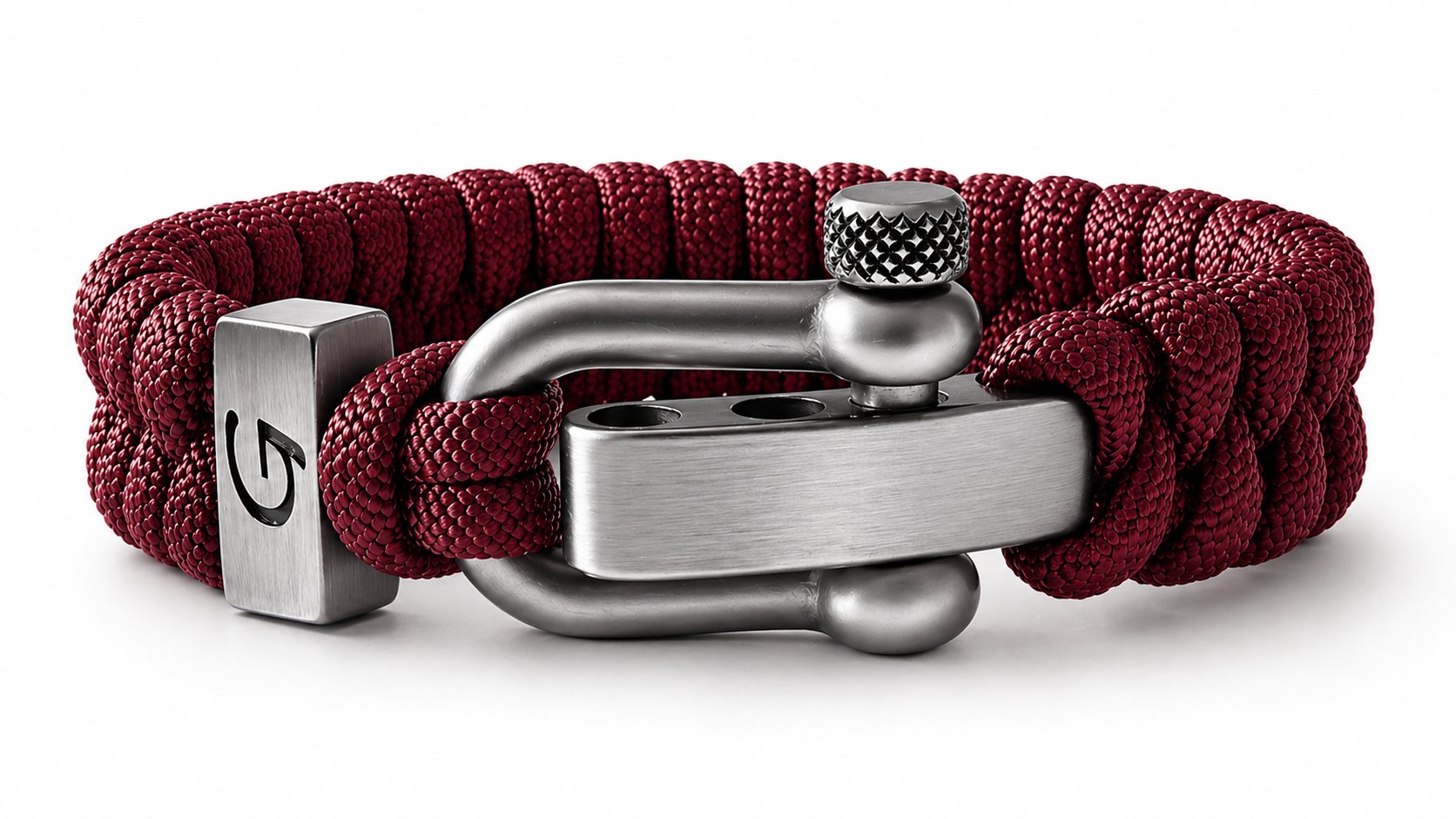 Elegance Classic D-shackle paracord armband in Burgundy