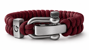 Elegance Classic D-shackle paracord armband in Burgundy
