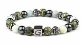 Forest Breeze Silver armband met natuursteen kralen en zilverkleurige details