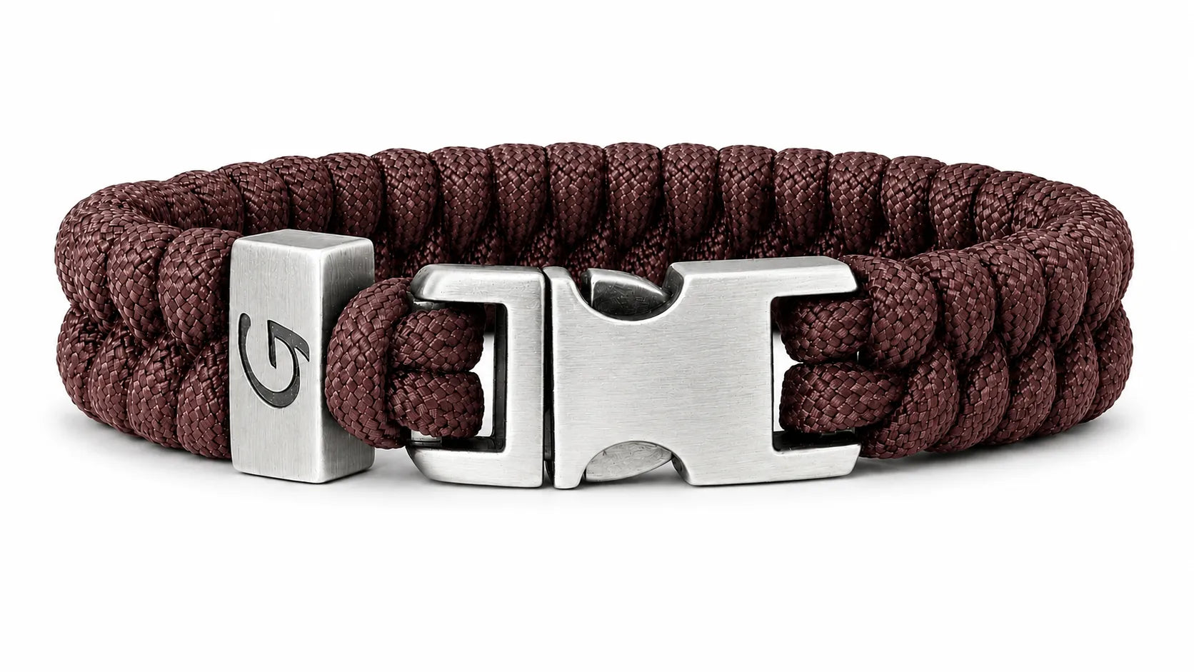 Elegance Classic Buckle paracord armband in Chestnut Brown