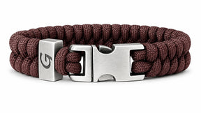 Elegance Classic Buckle paracord armband in Chestnut Brown