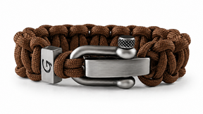 Imperative Classic D-shackle paracord armband in Chestnut Brown