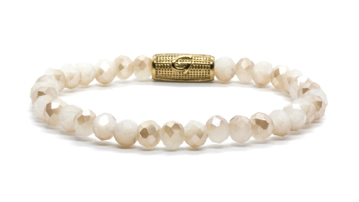 6mm Stones | Facetted half brown crystal