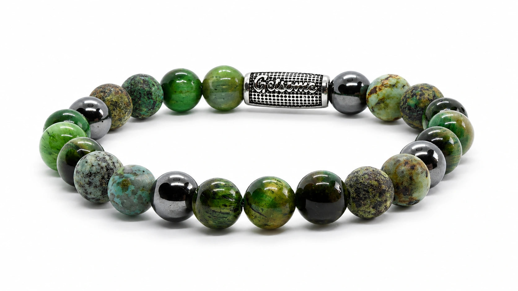 Floki Mixed Stones armband met Oval Logo bead
