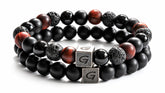 Ivar Combo Set natuursteen armband set met twee armbanden