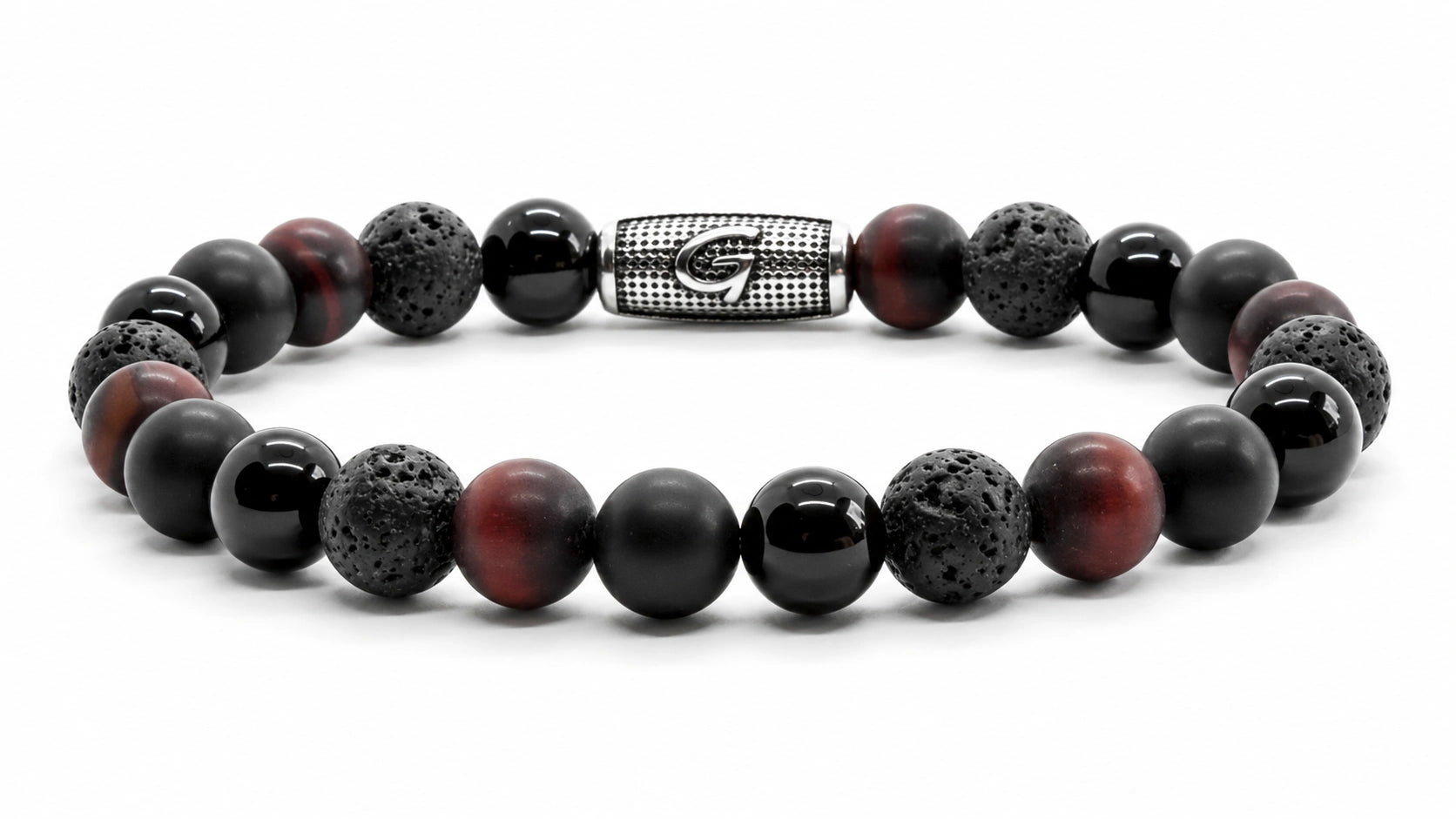 Ivar Mixed Stones armband met Oval Logo bead