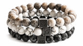 Marble Triple Set natuursteen armband set met drie armbanden