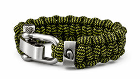 Imperative Classic D-shackle paracord armband in Moss & Black