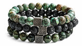 Moss Triple Set natuursteen armband set met drie armbanden