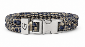 Elegance Striped Buckle paracord armband in Navy Blue & Gold