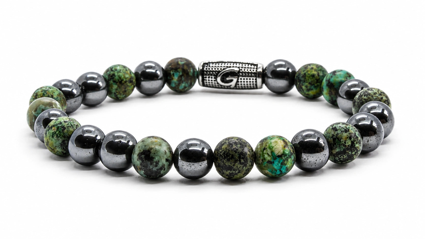 Neptune Mixed Stones armband met Oval Logo bead