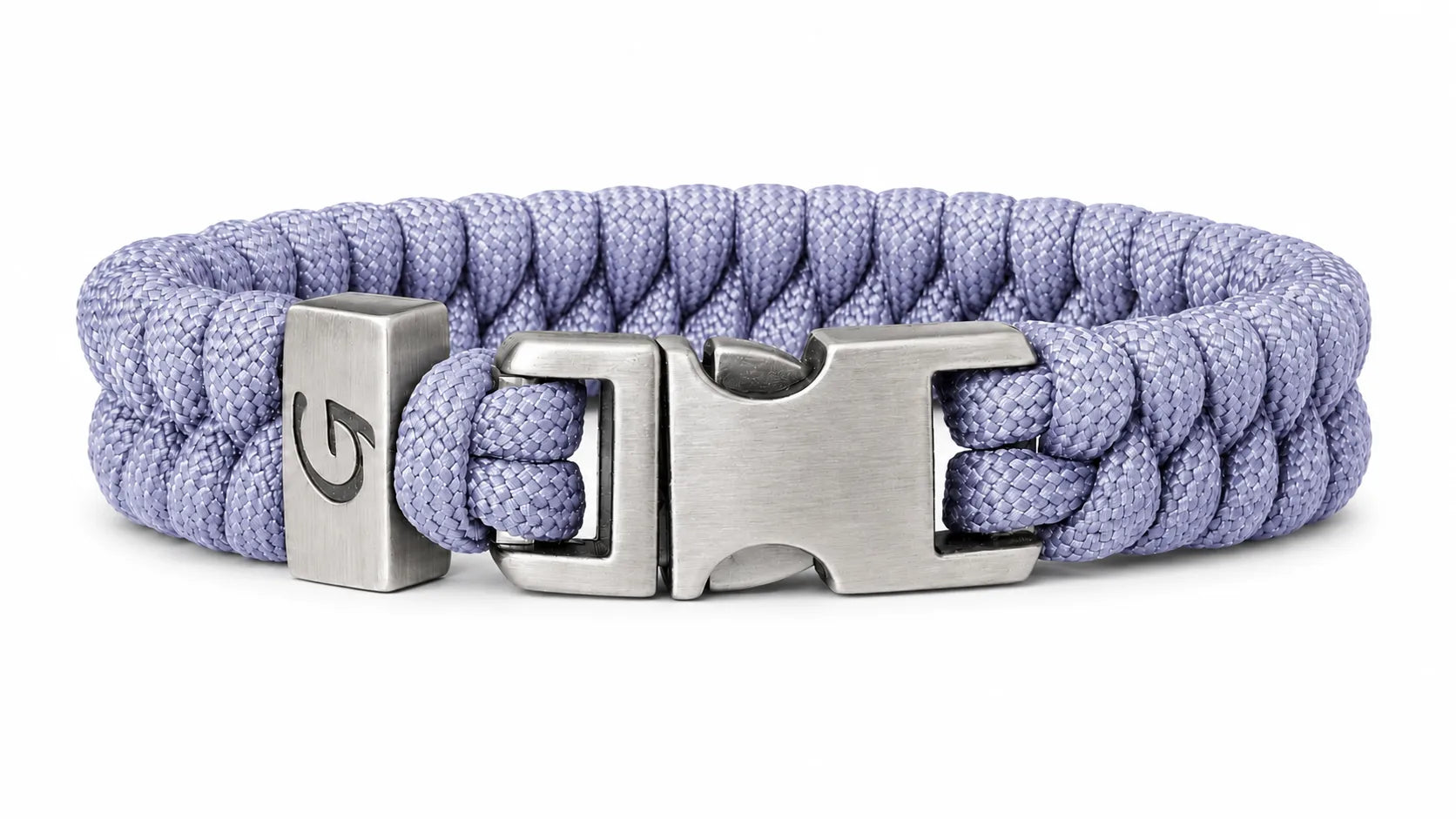 Elegance Classic Buckle paracord armband in Purple Grey
