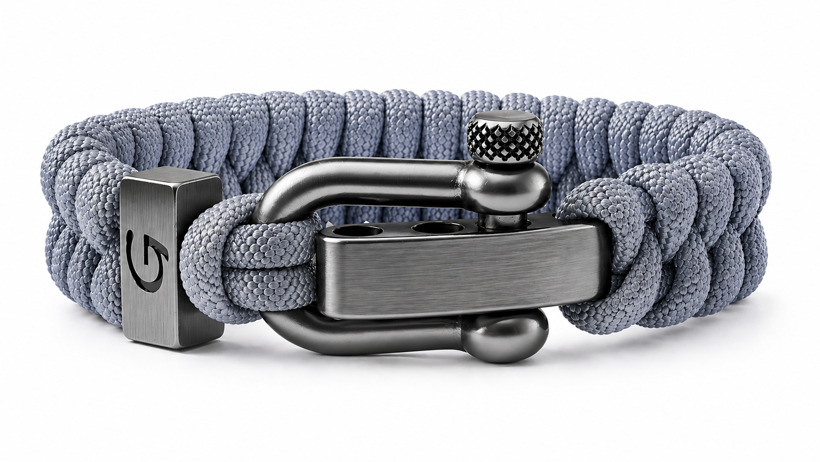 Elegance Classic D-shackle paracord armband in Purple Grey
