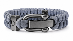 Elegance Classic D-shackle paracord armband in Purple Grey