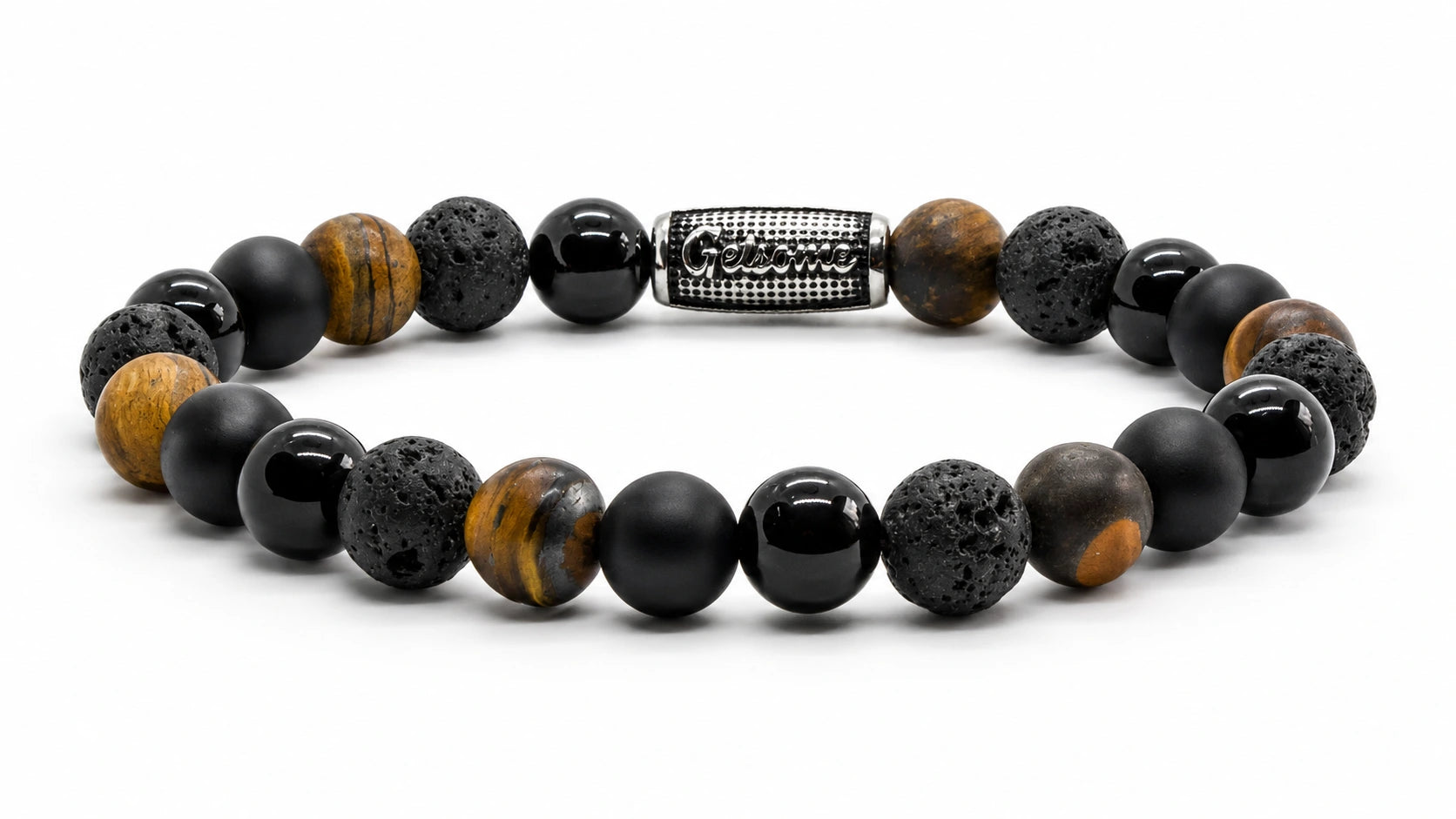Ragnar Mixed Stones armband met Oval Logo bead
