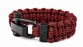 Imperative Classic D-shackle paracord armband in Red & Black