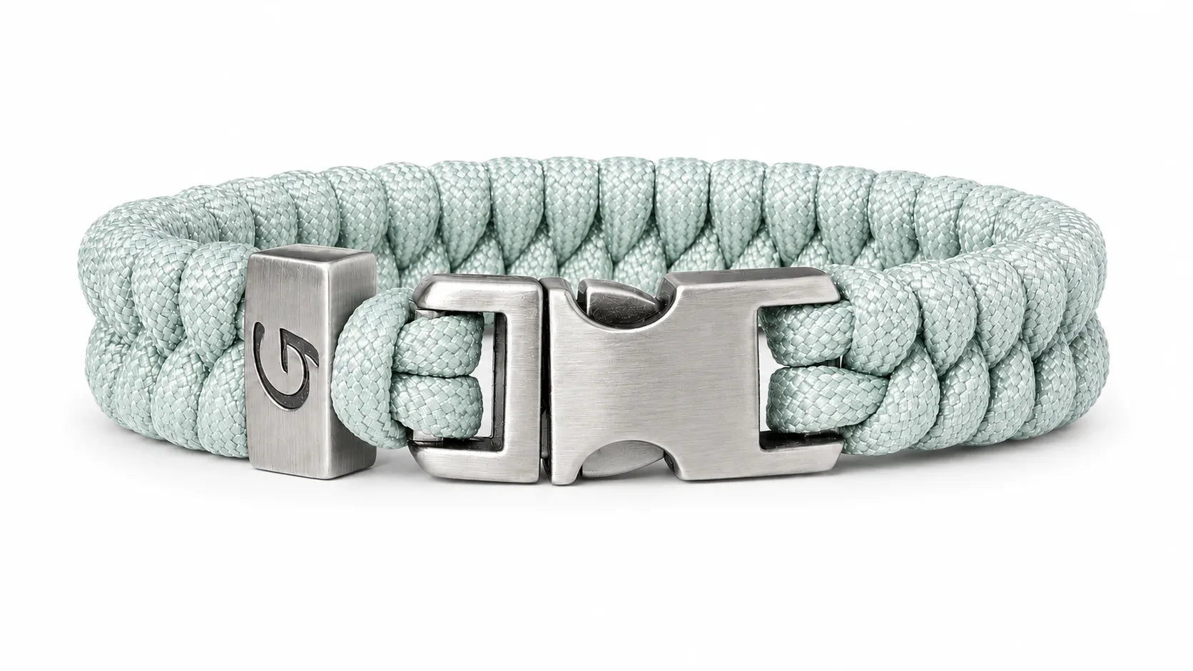 Elegance Classic Buckle paracord armband in Silver Grey