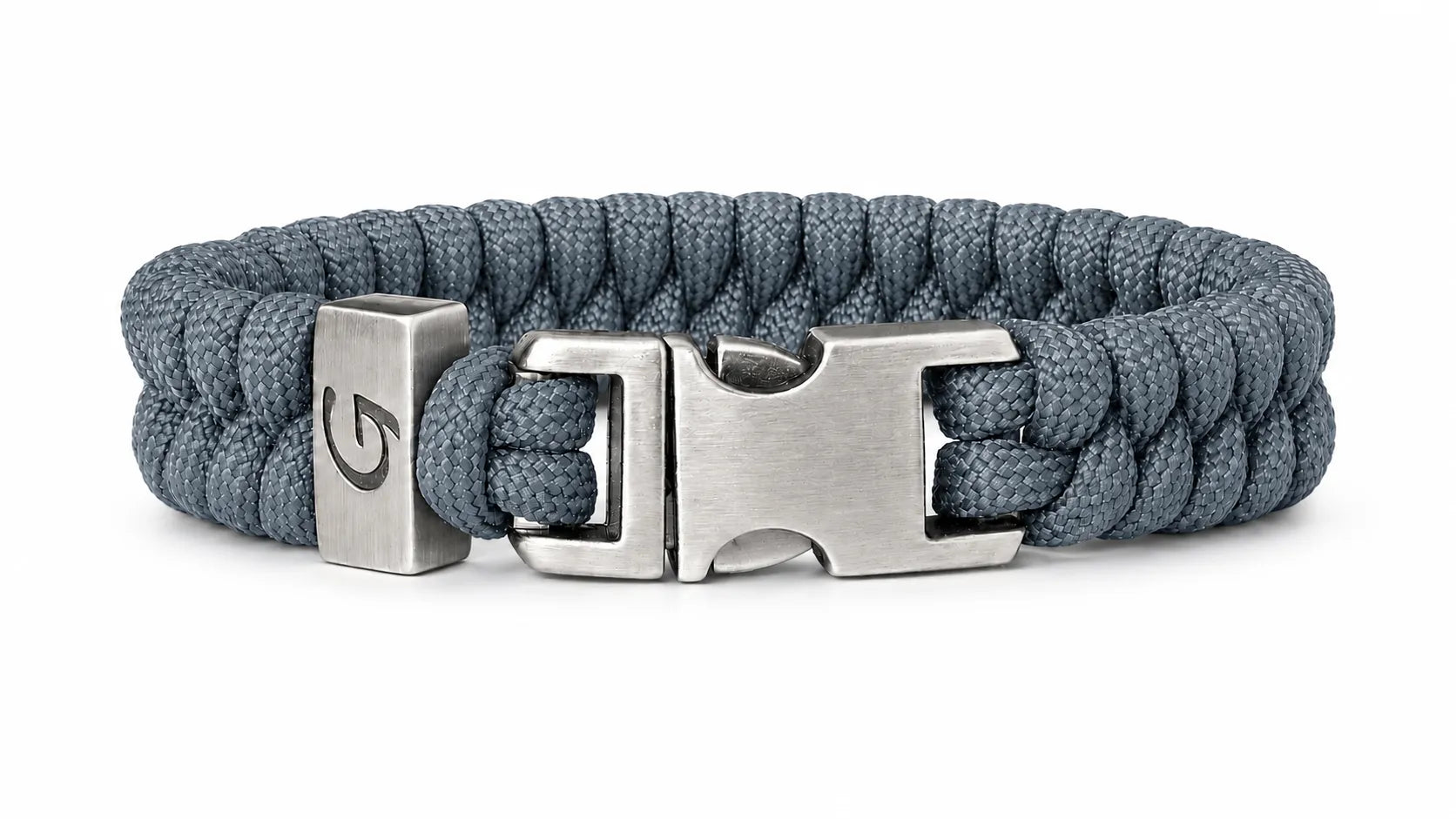 Elegance Classic Buckle paracord armband in Smoke Grey