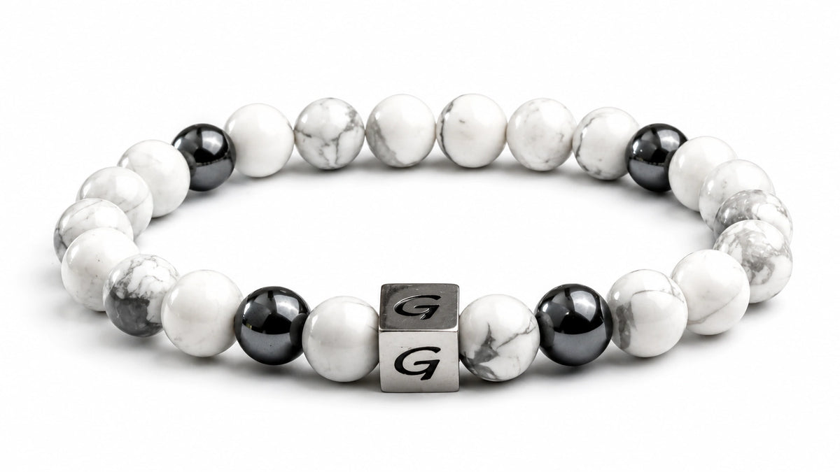 Snow Owl Mixed Stones armband met gemixte natuursteen kralen