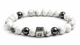 Snow Owl Mixed Stones armband met gemixte natuursteen kralen