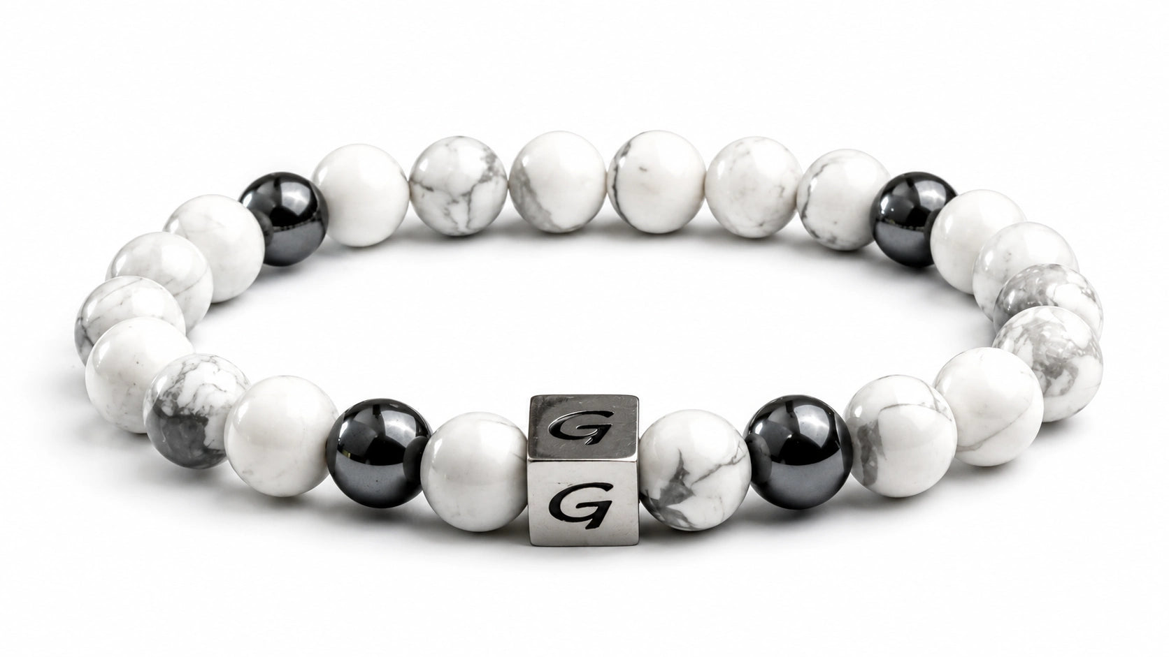 Snow Owl Mixed Stones armband met gemixte natuursteen kralen