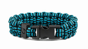 Imperative Striped Buckle paracord armband in Turquoise & Black