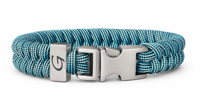 Elegance Striped Buckle paracord armband in Turquoise & Black