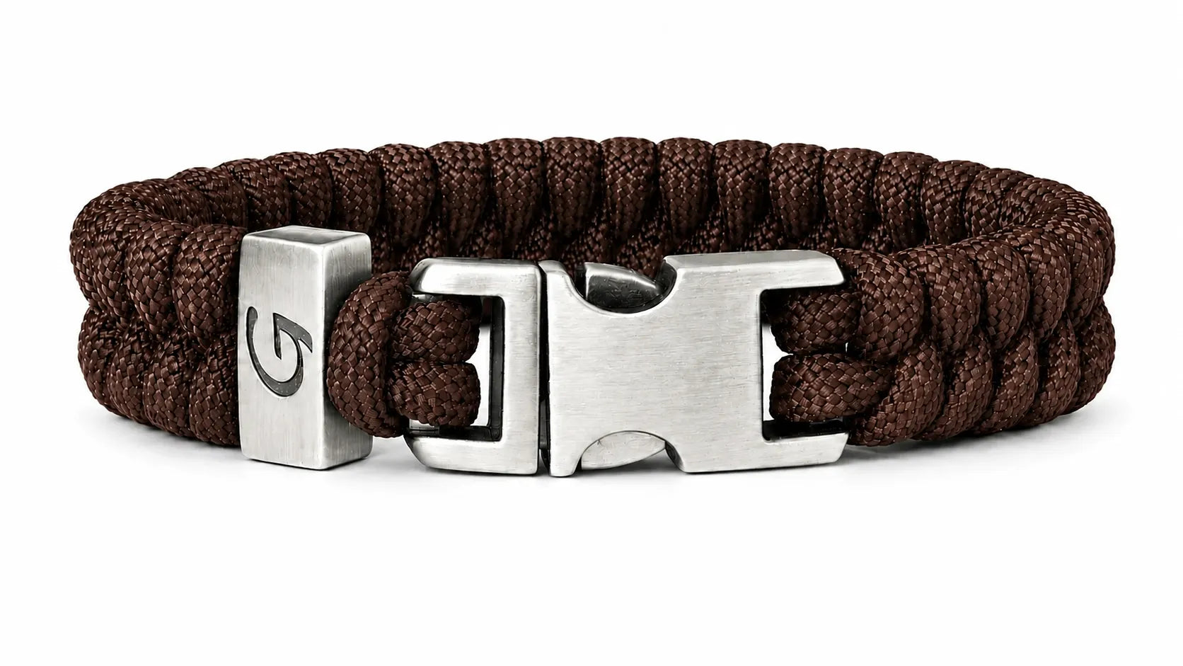 Elegance Classic Buckle paracord armband in Walnut Brown