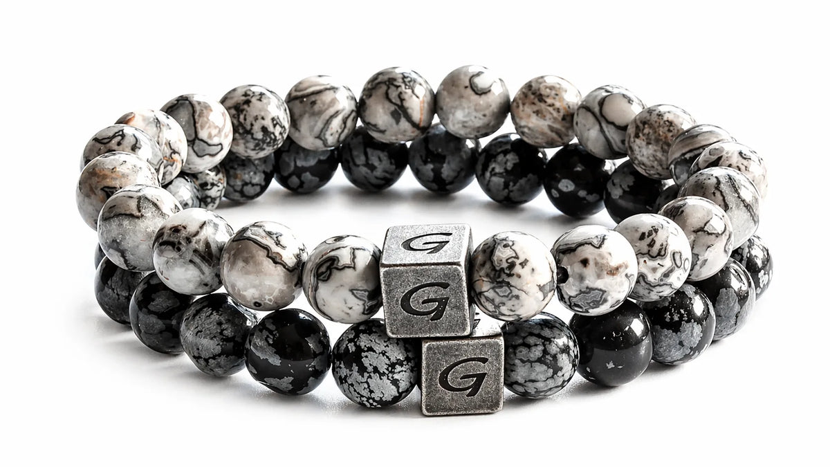 Ashes Combo Set natuursteen armband set met twee armbanden
