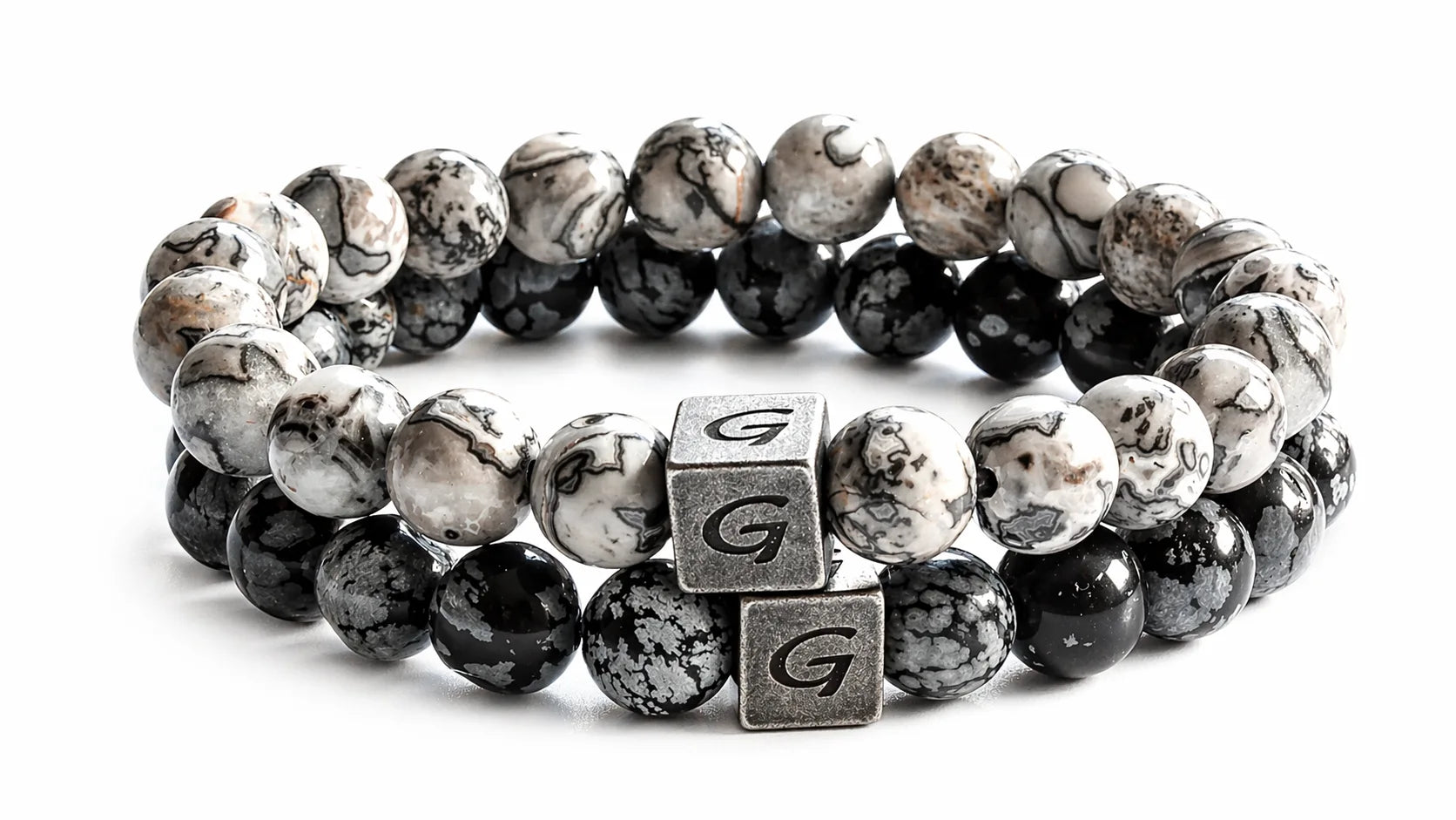 Ashes Combo Set natuursteen armband set met twee armbanden