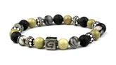 Autumn Storm Silver armband met natuursteen kralen en zilverkleurige details