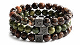 Forest triple Set natuursteen armband set met drie armbanden
