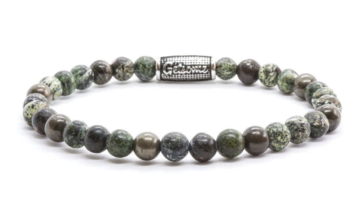 6mm Stones | Frosted green zebra