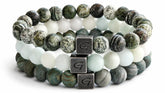 Lagoon triple Set natuursteen armband set met drie armbanden