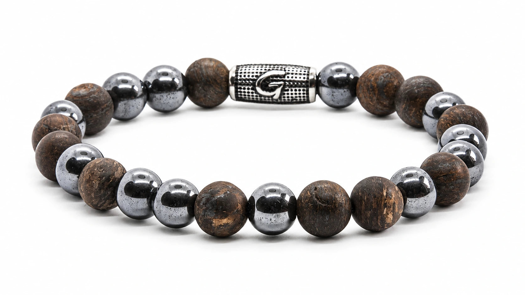 Mercury Mixed Stones armband met Oval Logo bead