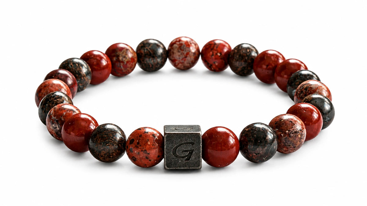 Red Passion Mixed Stones armband met gemixte natuursteen kralen