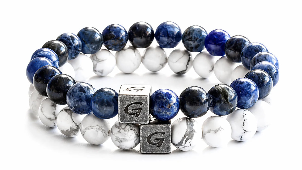 Sky Combo Set natuursteen armband set met twee armbanden