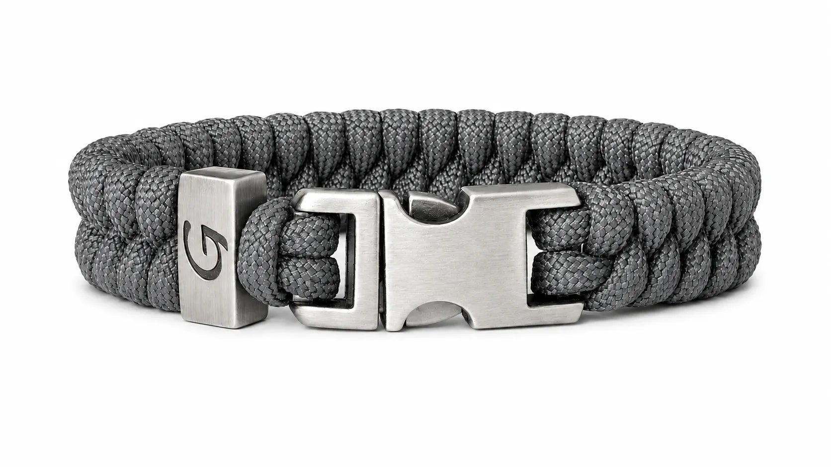 Elegance Classic Buckle paracord armband in Steel Grey