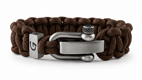 Imperative Classic D-shackle paracord armband in Walnut Brown