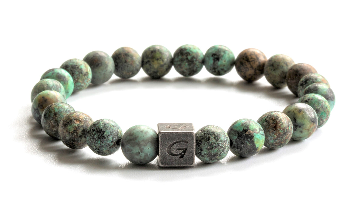 Kralen armband natuursteen | Frosted african turquoise