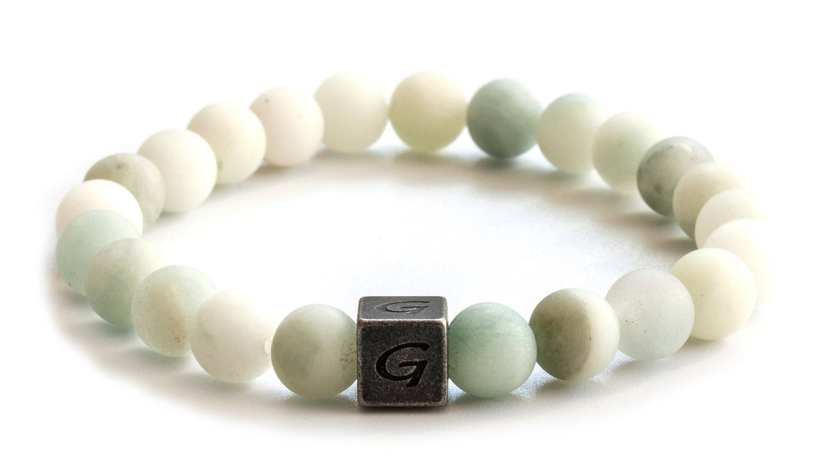 Kralen armband | Frosted aquamarin